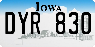 IA license plate DYR830