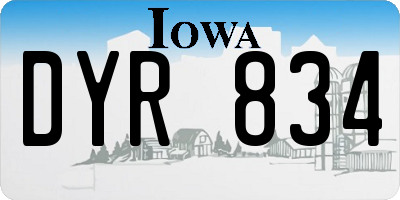 IA license plate DYR834