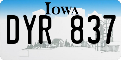 IA license plate DYR837
