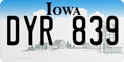 IA license plate DYR839