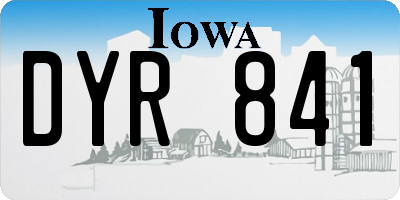 IA license plate DYR841