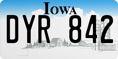 IA license plate DYR842