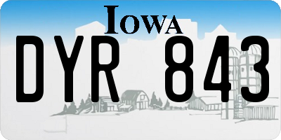 IA license plate DYR843