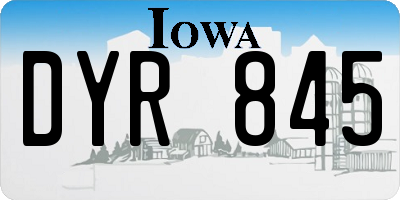 IA license plate DYR845
