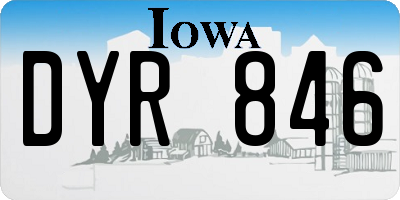 IA license plate DYR846