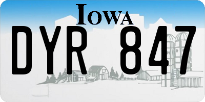 IA license plate DYR847