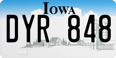 IA license plate DYR848