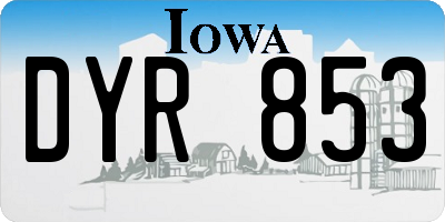 IA license plate DYR853