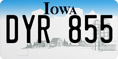 IA license plate DYR855