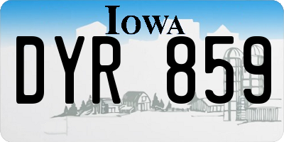 IA license plate DYR859