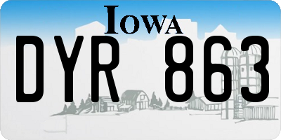 IA license plate DYR863