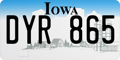 IA license plate DYR865