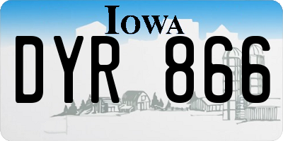 IA license plate DYR866
