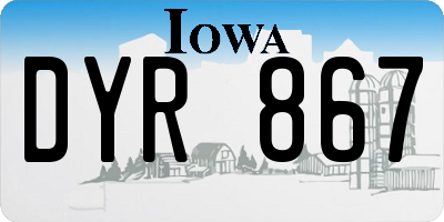 IA license plate DYR867