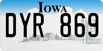 IA license plate DYR869