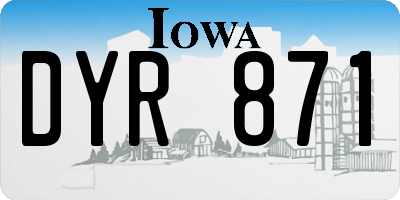 IA license plate DYR871