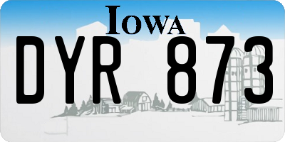 IA license plate DYR873