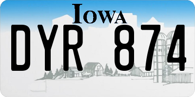 IA license plate DYR874