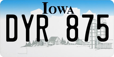 IA license plate DYR875