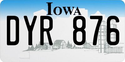 IA license plate DYR876