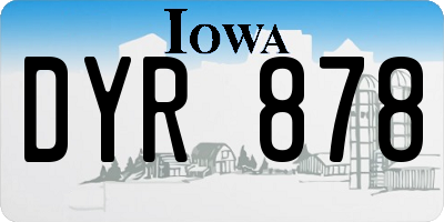 IA license plate DYR878