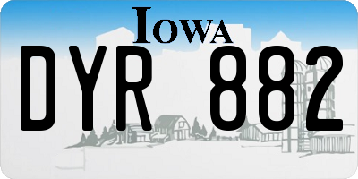 IA license plate DYR882