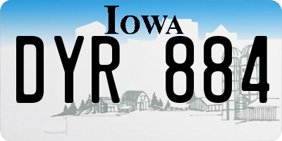 IA license plate DYR884