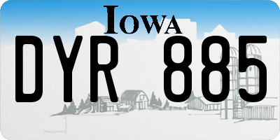 IA license plate DYR885