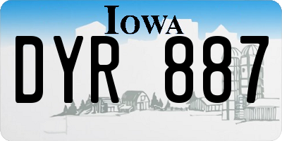 IA license plate DYR887