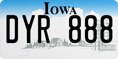 IA license plate DYR888