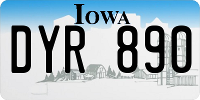 IA license plate DYR890