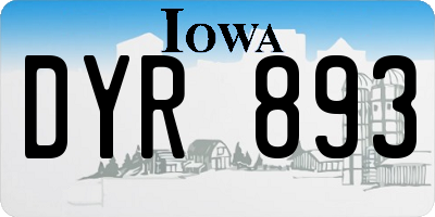 IA license plate DYR893