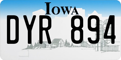 IA license plate DYR894