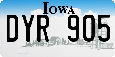 IA license plate DYR905