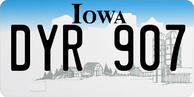 IA license plate DYR907
