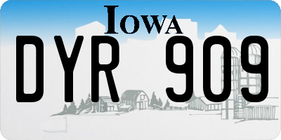 IA license plate DYR909