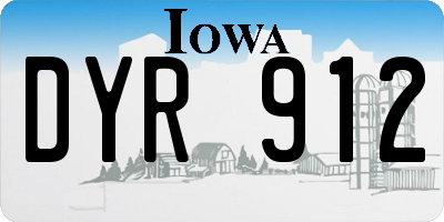 IA license plate DYR912