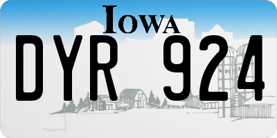 IA license plate DYR924