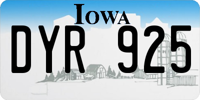 IA license plate DYR925