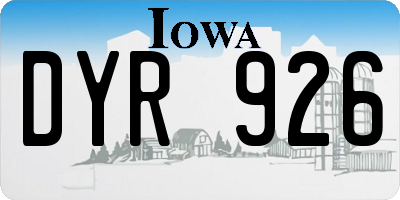IA license plate DYR926