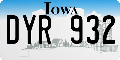 IA license plate DYR932