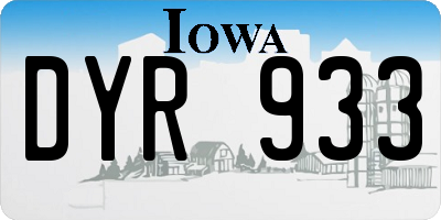 IA license plate DYR933