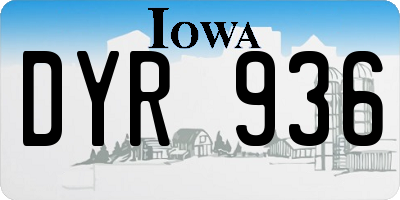 IA license plate DYR936