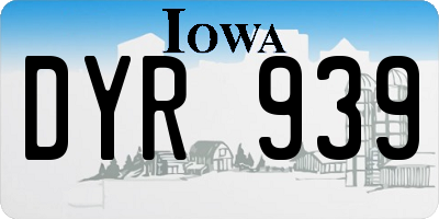 IA license plate DYR939