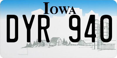 IA license plate DYR940