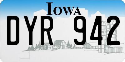 IA license plate DYR942