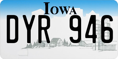 IA license plate DYR946