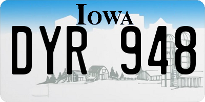 IA license plate DYR948