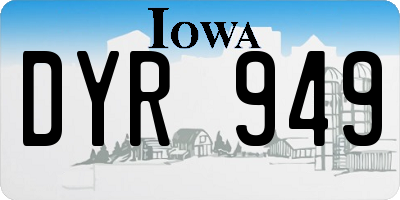 IA license plate DYR949
