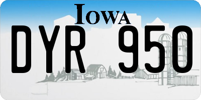 IA license plate DYR950